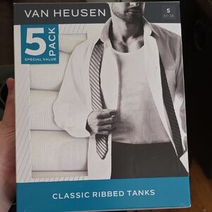 Van Heusen Classic White Ribbed Tanks - 5 Pack